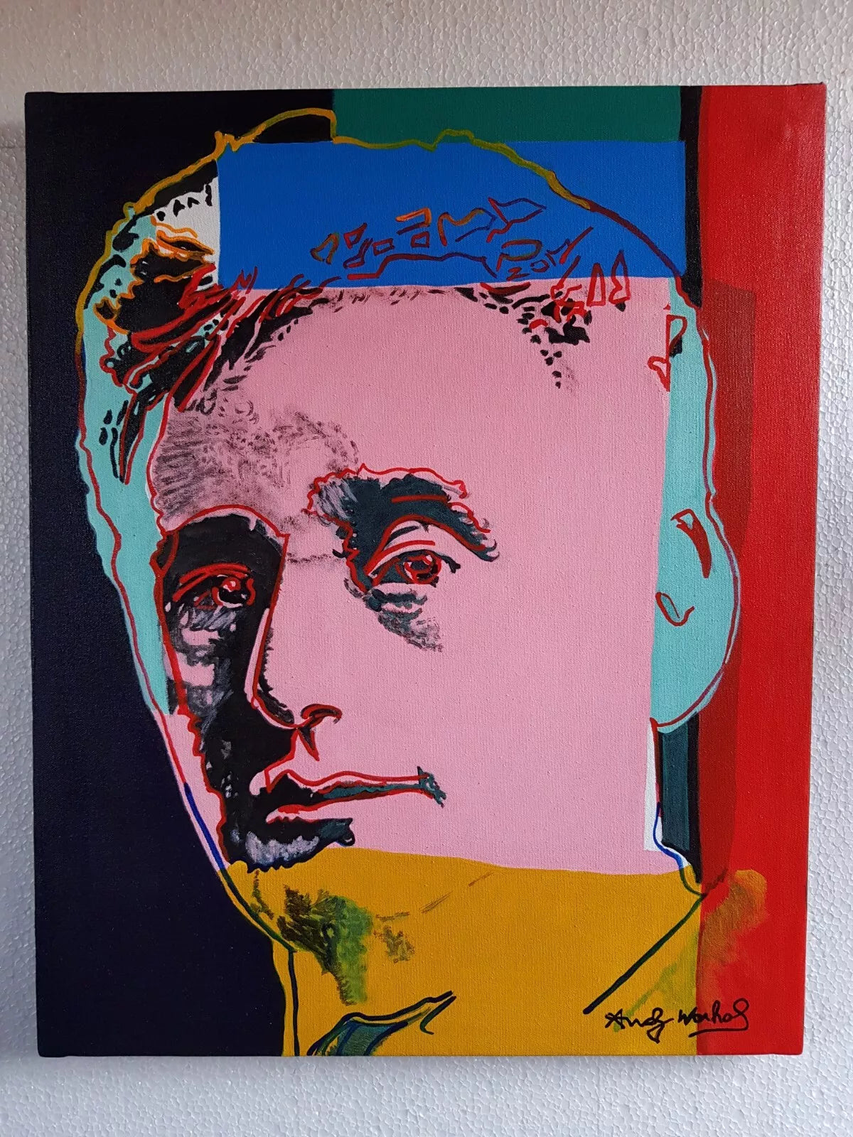 pop art-portrait-homme-peinture-huile-toile