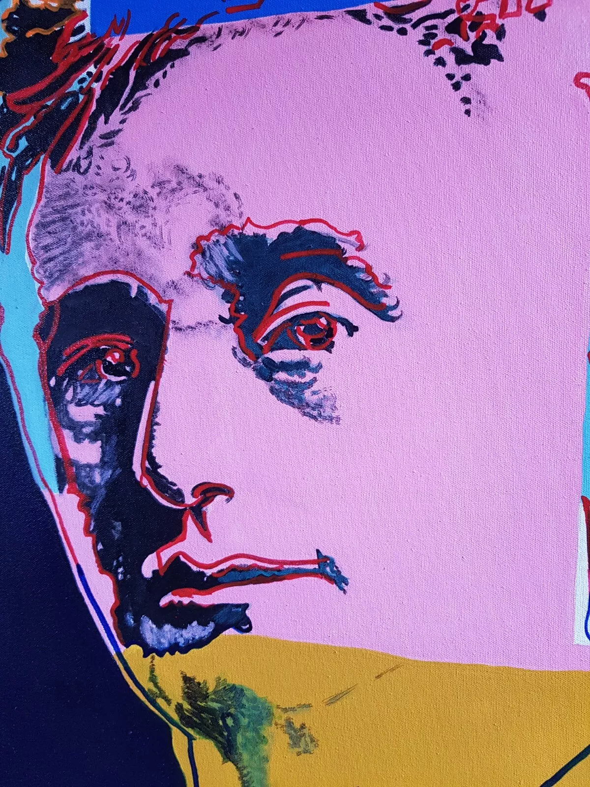 pop art-portrait-homme-peinture-huile-toile