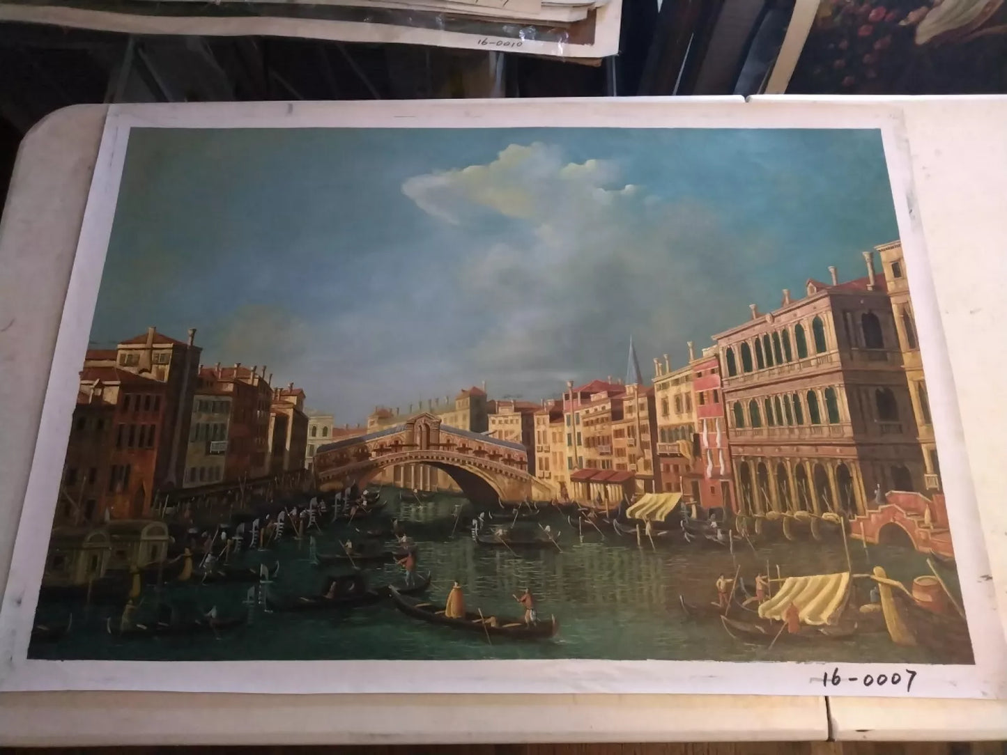 art-paysage-marin-canal-venise-gondoles-peinture-huile-toile