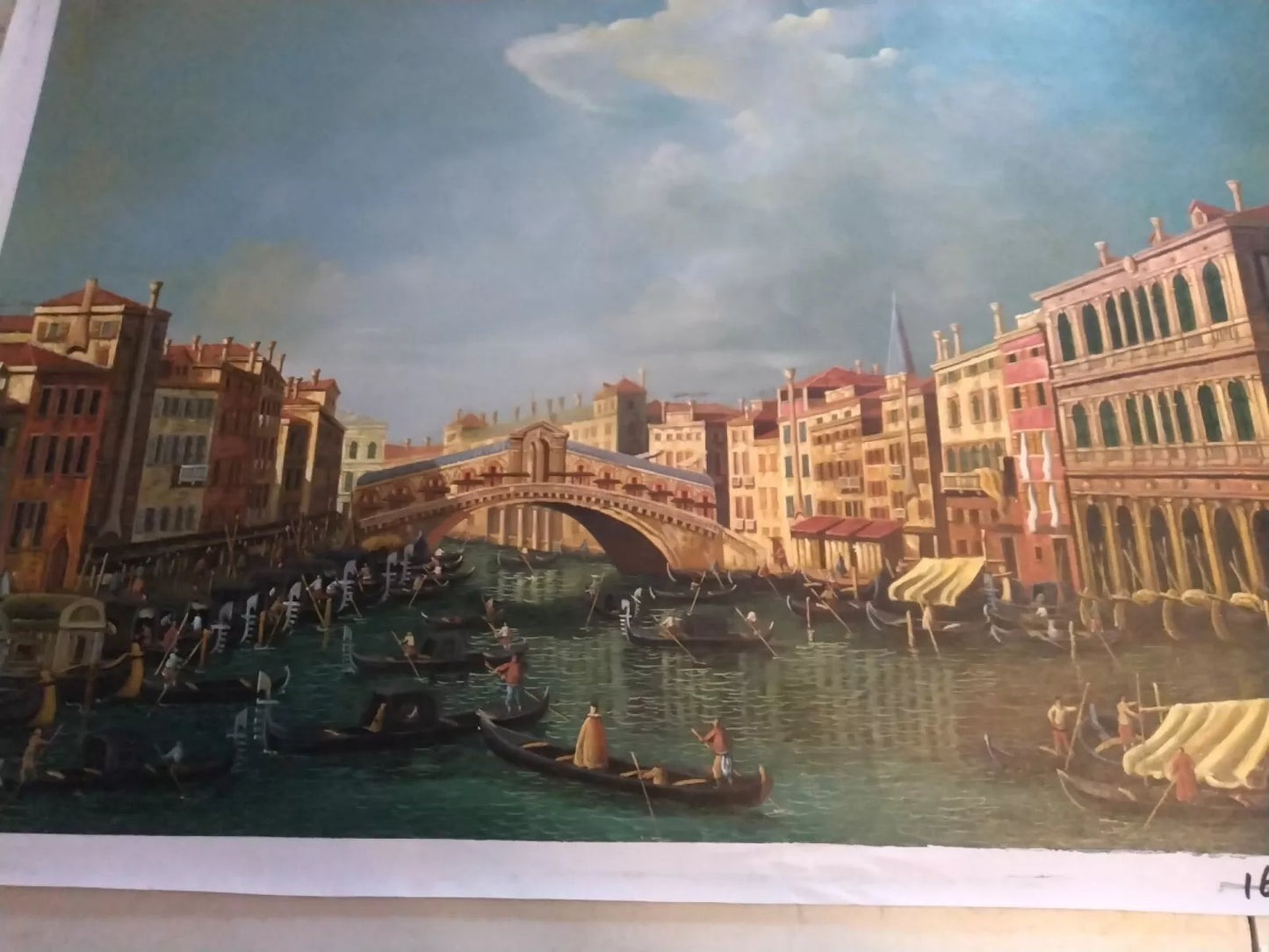 art-paysage-marin-canal-venise-gondoles-peinture-huile-toile