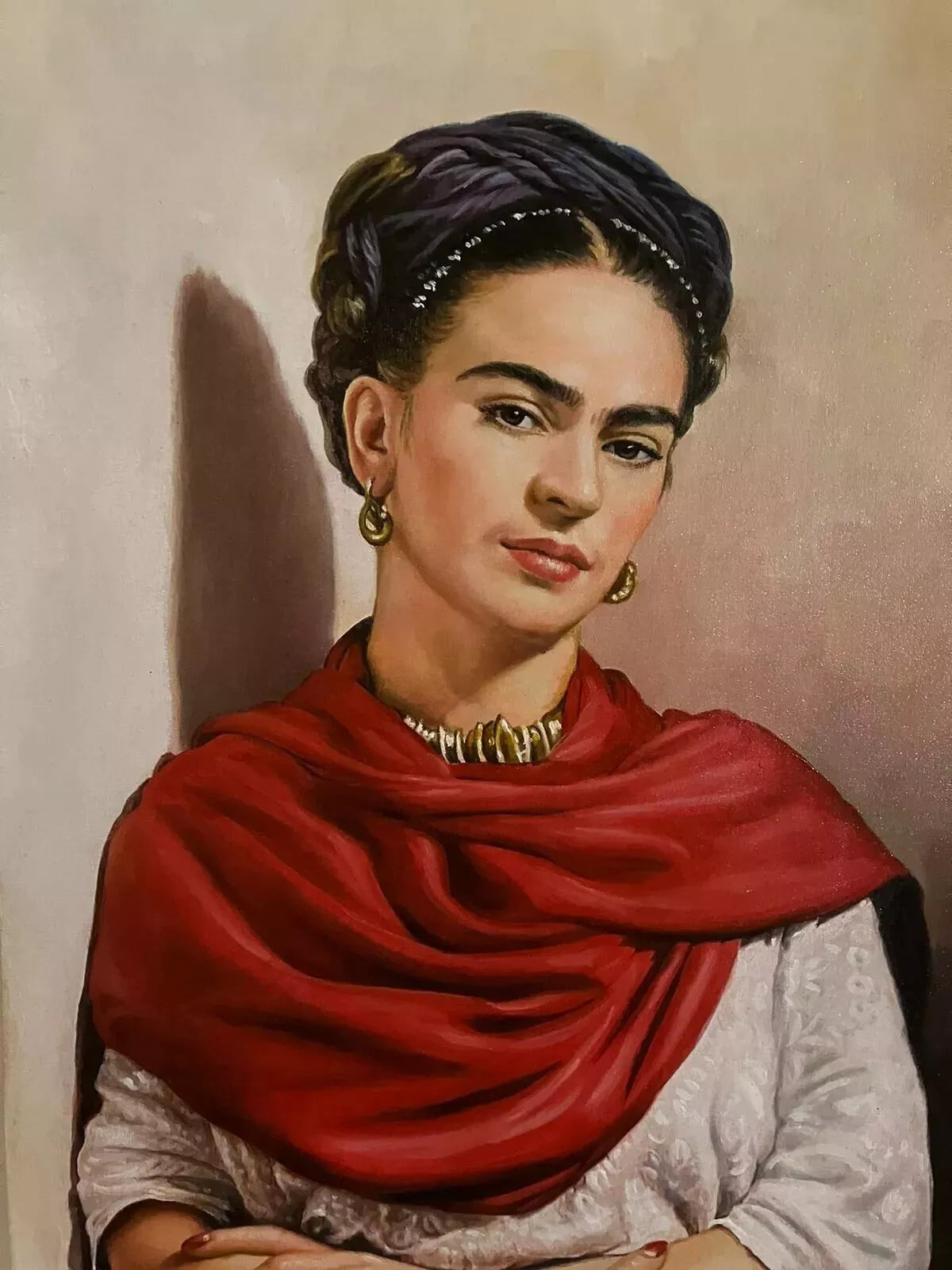 art-moderne-portrait-Frida-Khalo-belle-peinture-huile-toile