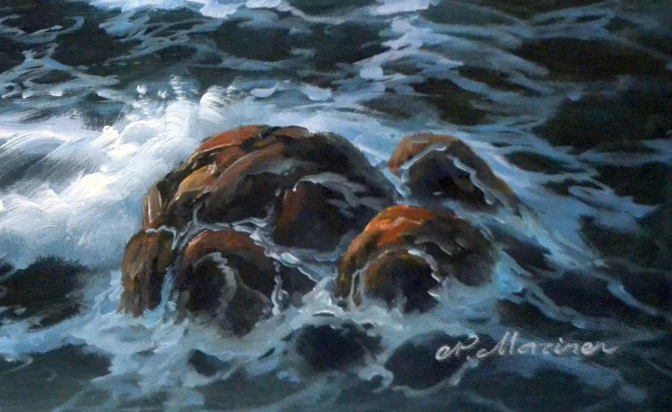 art-paysage-mer-océan-vagues-peinture-huile sur toile