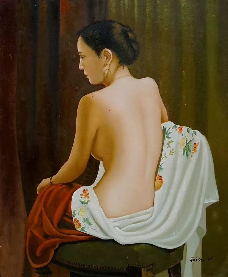 art-nue-féminin-asiatique-érotique-peinture-huile-toile