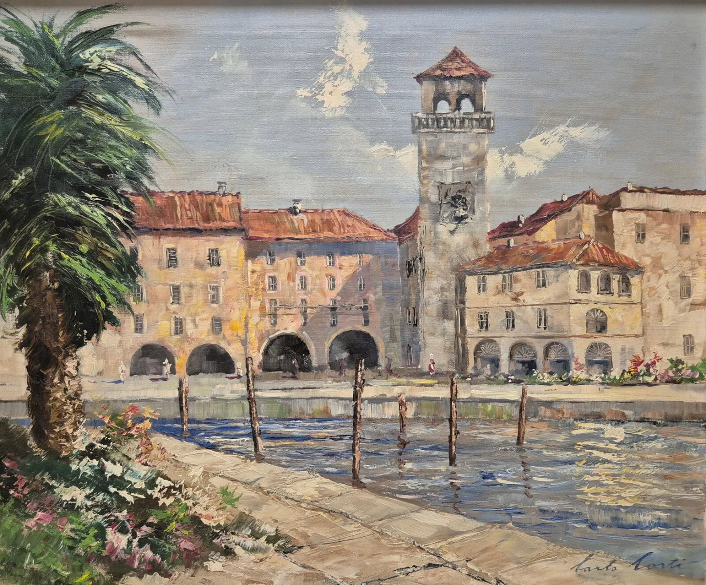 art-paysage-italie-village-peinture-huile-toile