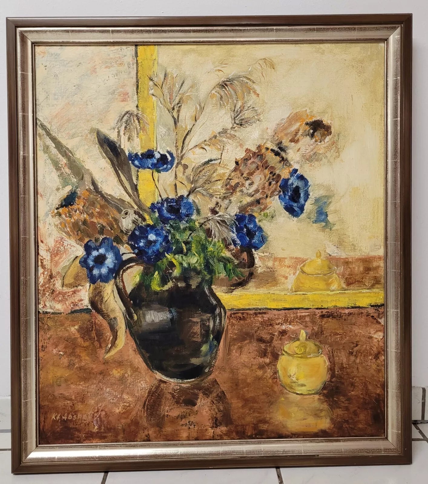 art-moderne-nature-morte-bouquet-fleurs-vase-peinture-huile-toile