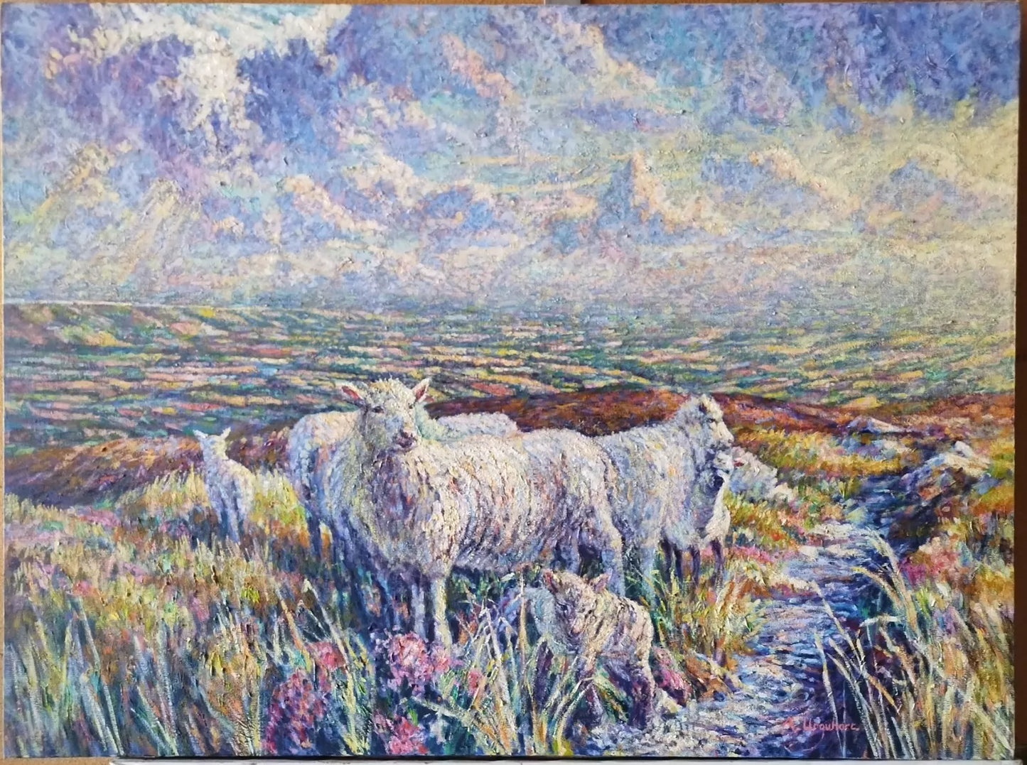 art-animal-moutons-campagne-peinture-huile-toile