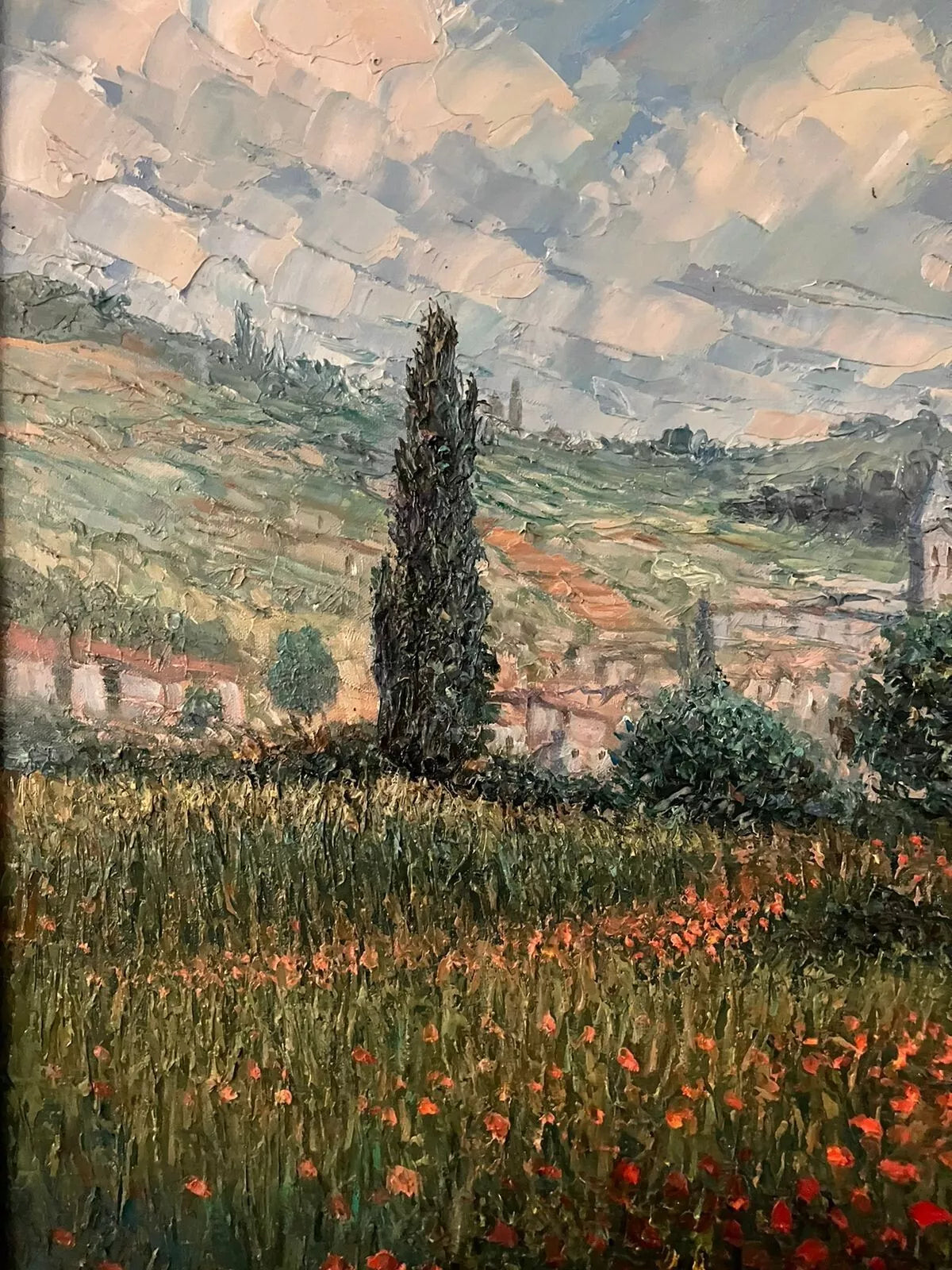 art-impressionnisme-paysage-champetre-village-campagne-peinture-huile-toile