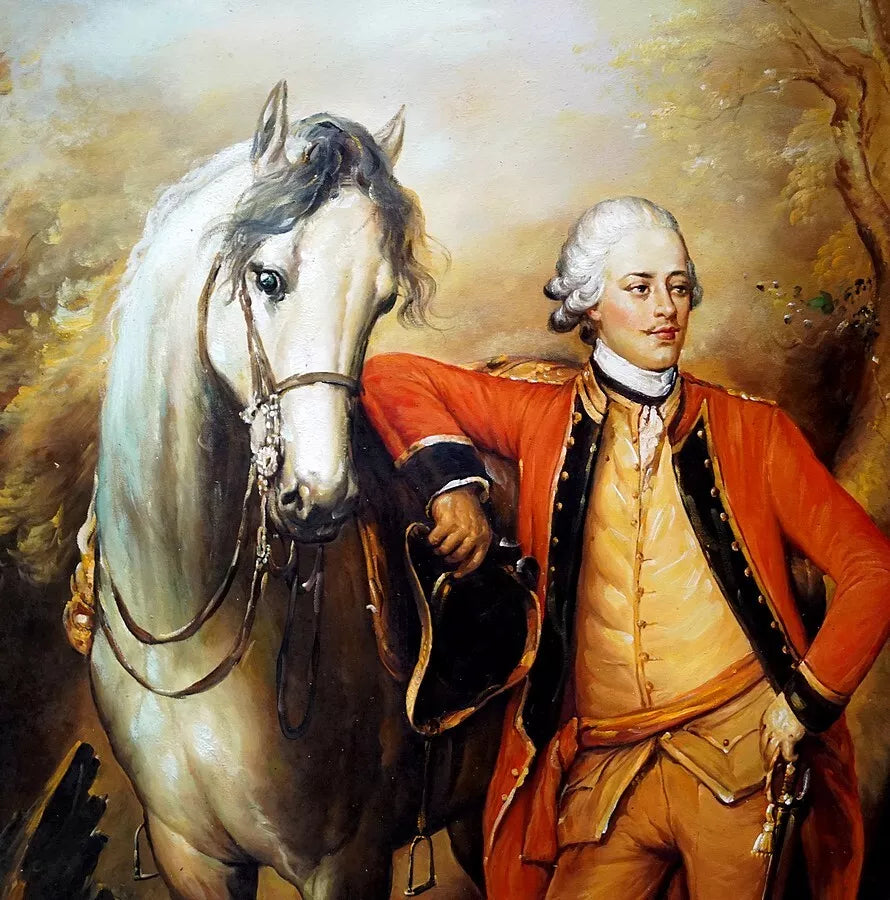 art-portrait-militaire-soldat-cheval-peinture-huile-toile