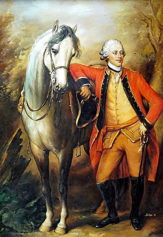 art-portrait-militaire-soldat-cheval-peinture-huile-toile