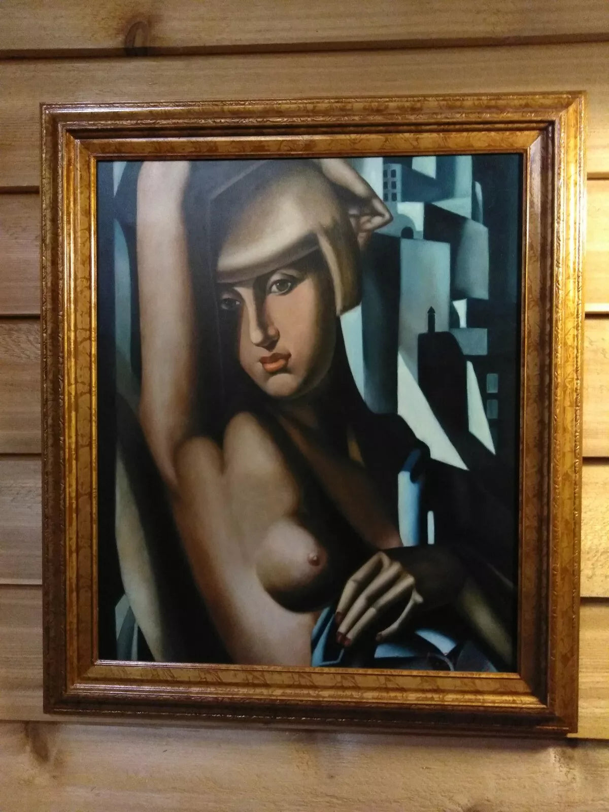 art-moderne-art déco-portrait-féminin-femme-nue-peinture-huile-toile