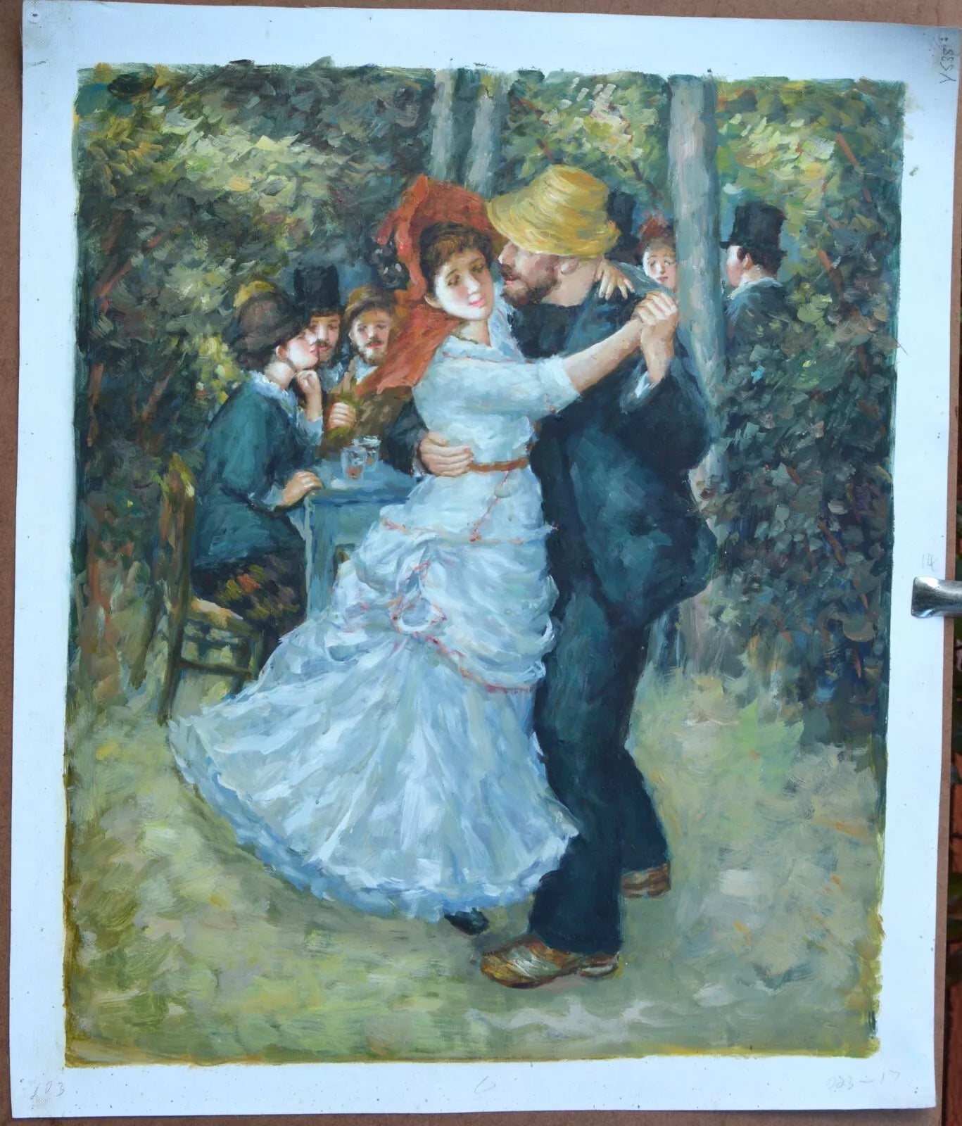 art-scène-vie-danseurs-guinguette-peinture-huile-toile