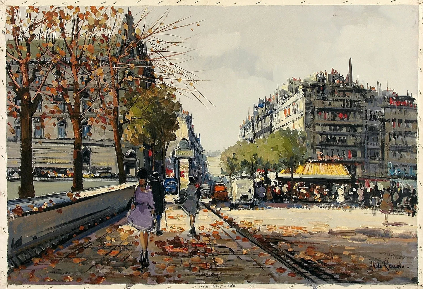 art-urbain-paysage-personnages-scène-rue-Paris-peinture-huile-toile