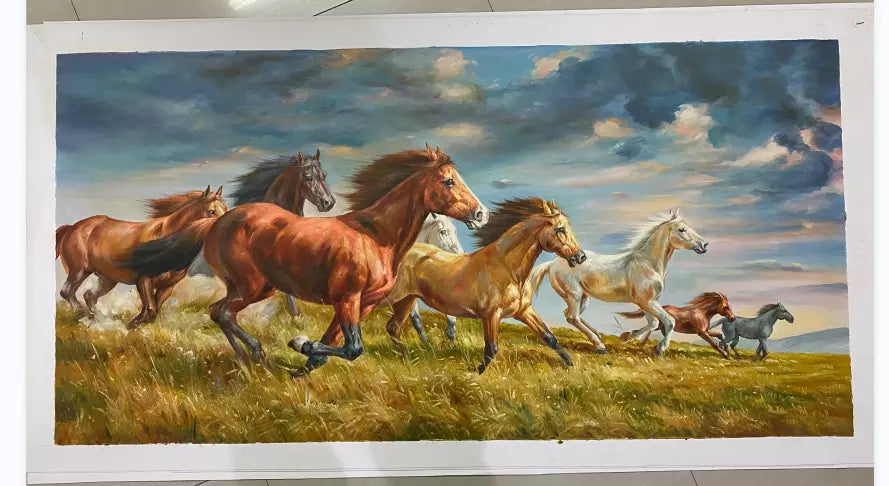 art-animal-course-chevaux-sauvages-peinture-huile-toile