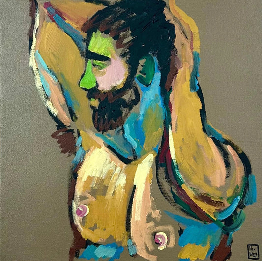 art-moderne-personnages-érotique-hommes-gay-peinture-huile-toile