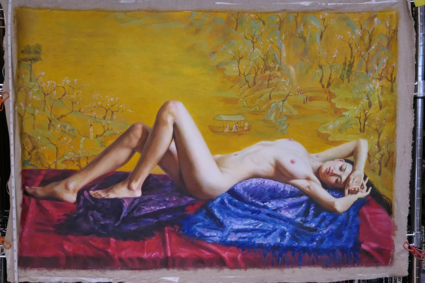 art-érotique-nue-féminin-femme-allongée-peinture-huile-toile