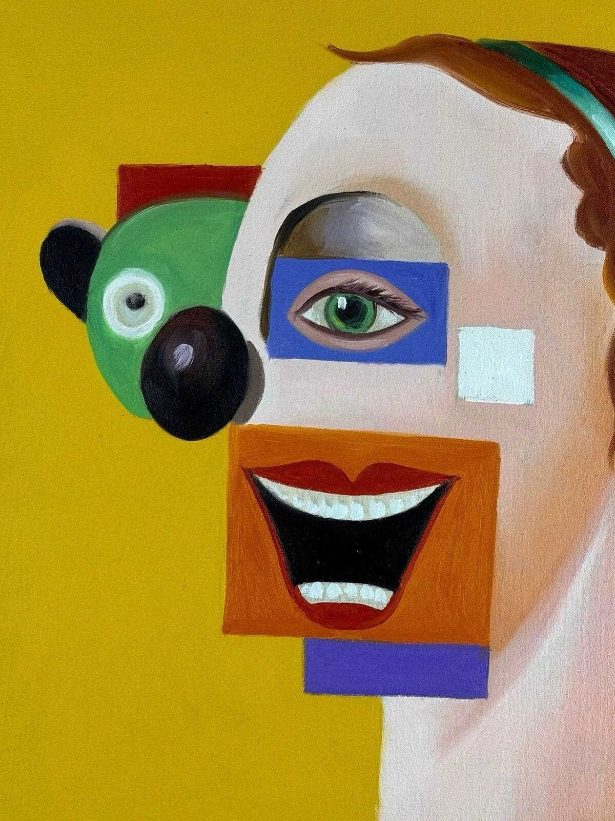 art-decoration-tableau-peinture-huile-toile-portrait abstrait-feminin-femme-cubisme