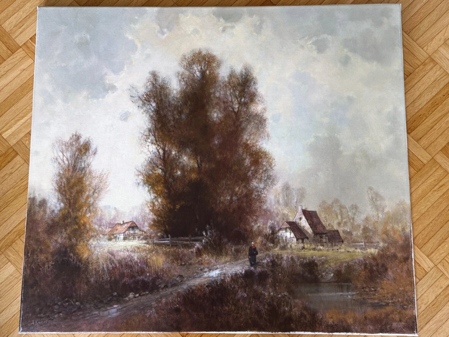 art-decoration-tableau-peinture-huile-toile-paysage-campagne-allemande
