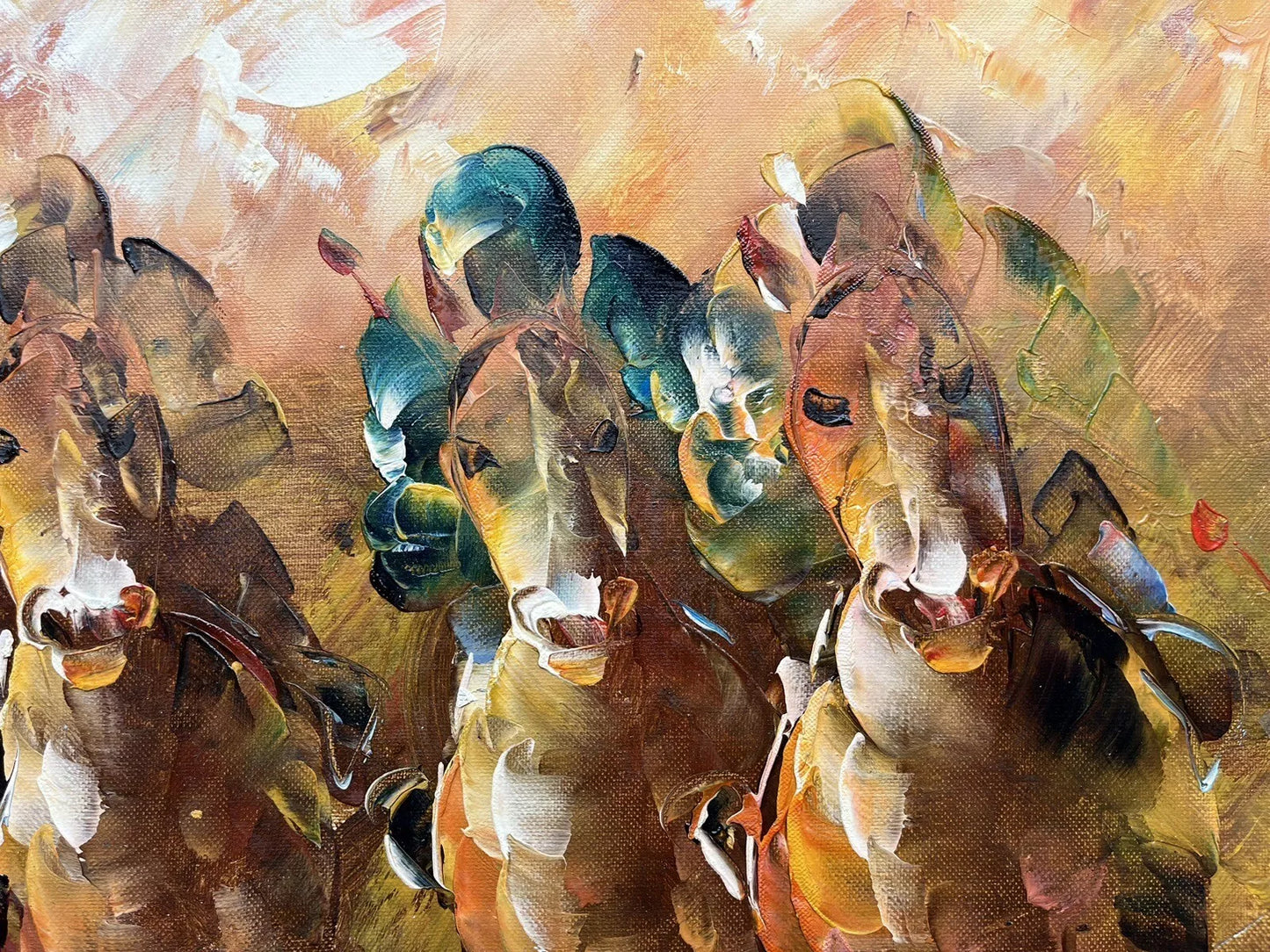 art-scène-vie-course-hippique-chevaux-galop-jockey-peinture-huile-toile