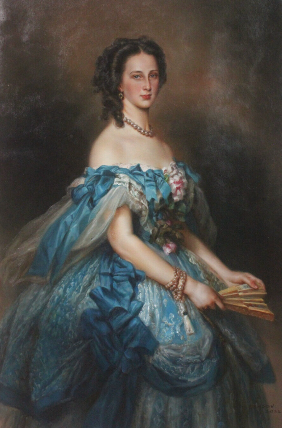 Art peinture à l'huile portrait grande-duchesse Alexandra Iosifovna