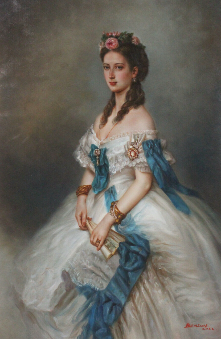 Reproduction peinture à l'huile Winterhalter ALexandra du Danemark