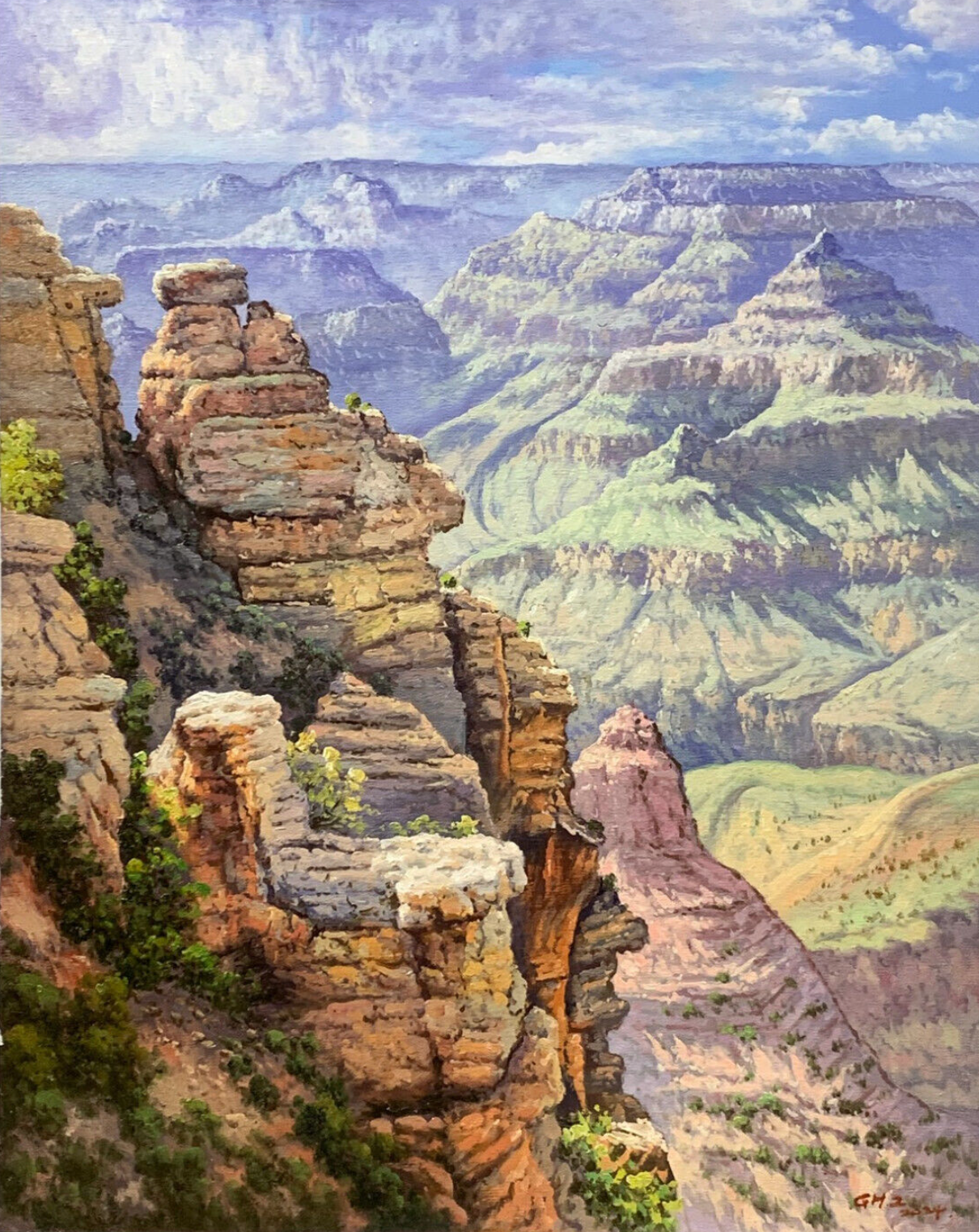 Reproduction d'art Gunnar Widforss Grand Canyon paysage peinture à l'huile