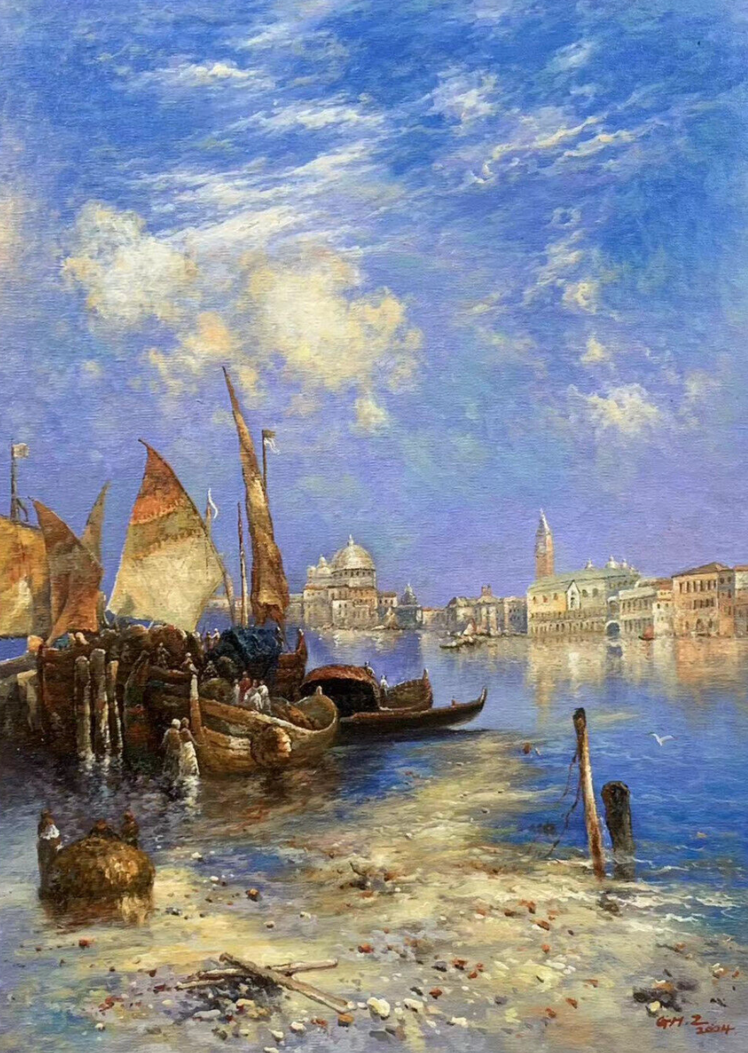 Reproduction Thomas Moran paysage Venise Scénario peinture à l'huile sur toile