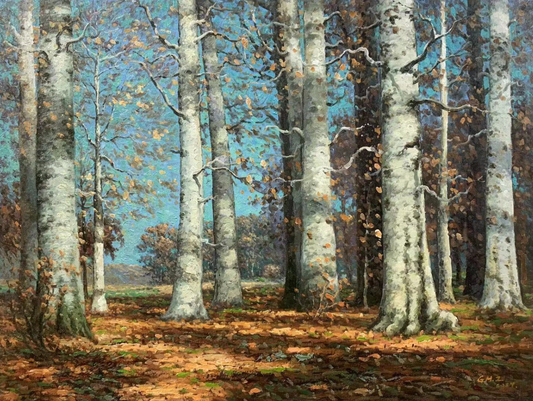 Repro Carlson hêtre d'automne paysage peinture à l'huile sur toile beaux-arts