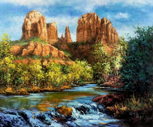 art  peinture à l'huile paysage sur toile faite main