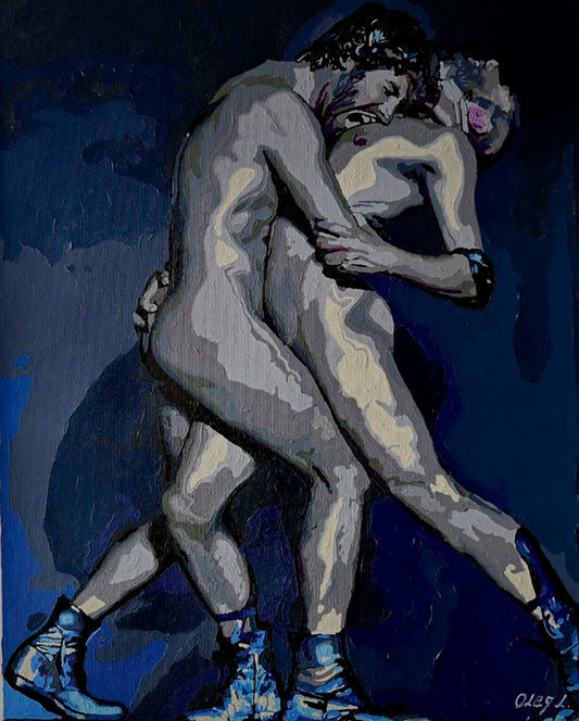 art érotique peinture huile sur toile hommes nus gay