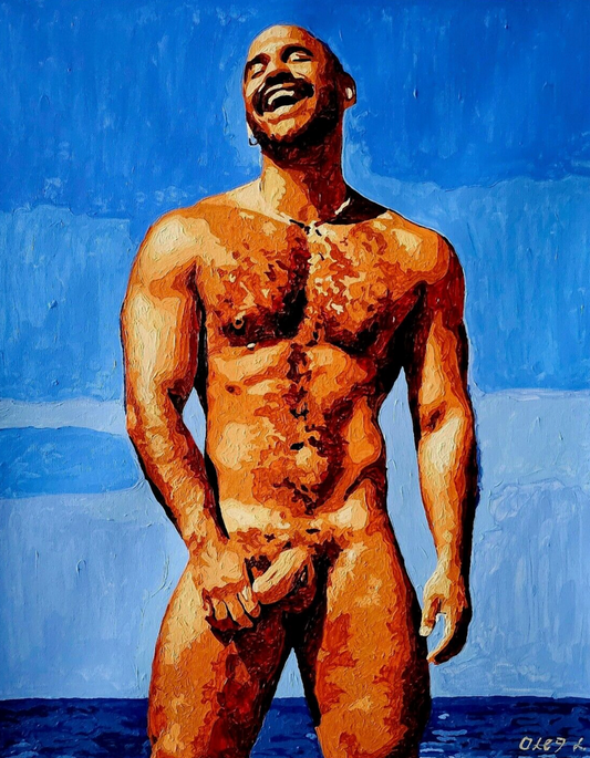 art érotique peinture huile sur toile gay homme nu