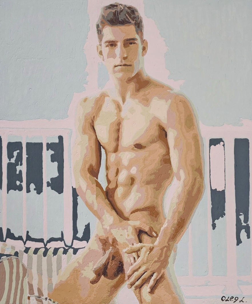 art érotique peinture huile sur toile hommes nus gay