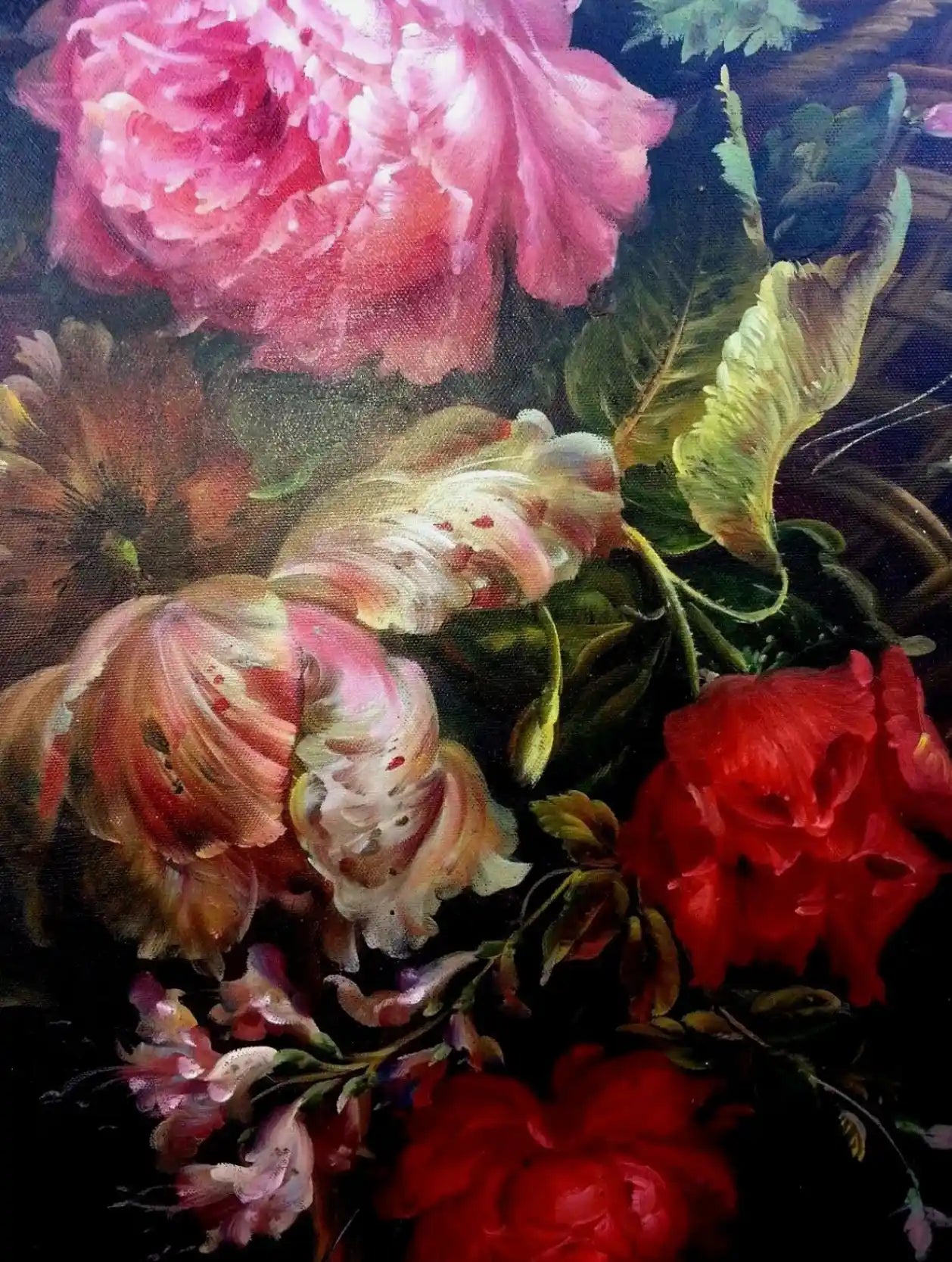 Still Life Flowers Master Quality 48x72" Stunning Hand Painted Oil on Canvas (shipped to USA only)