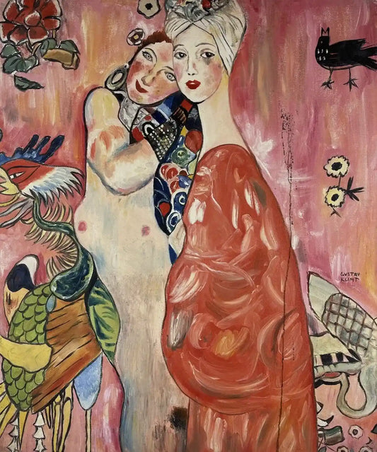 portrait-femmes-d'après Klimt-huile sur toile