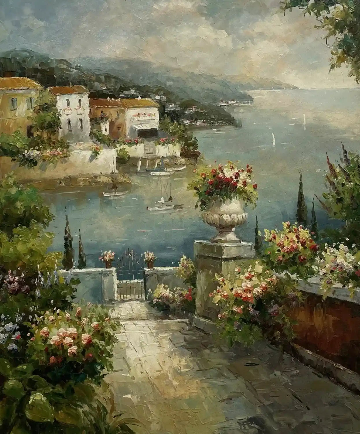 art-paysage-baie-vue-mer-peinture-huile sur toile