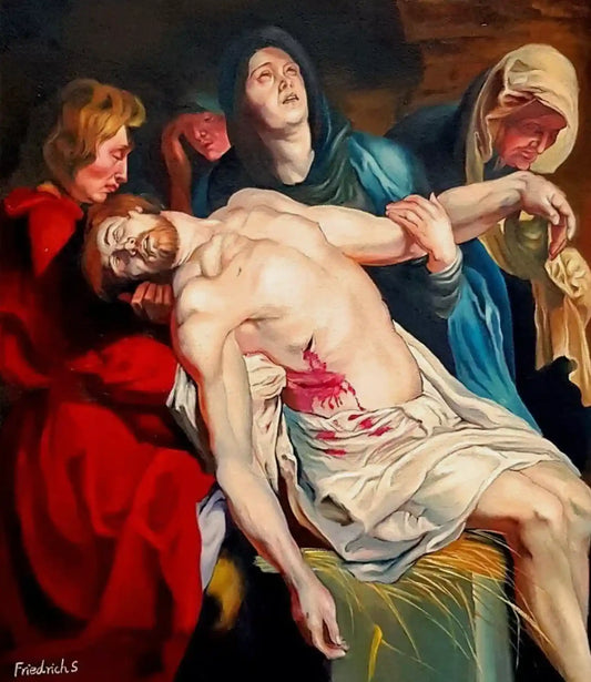 art-religieux-mort-Jésus-Christ-peinture-huile sur toile