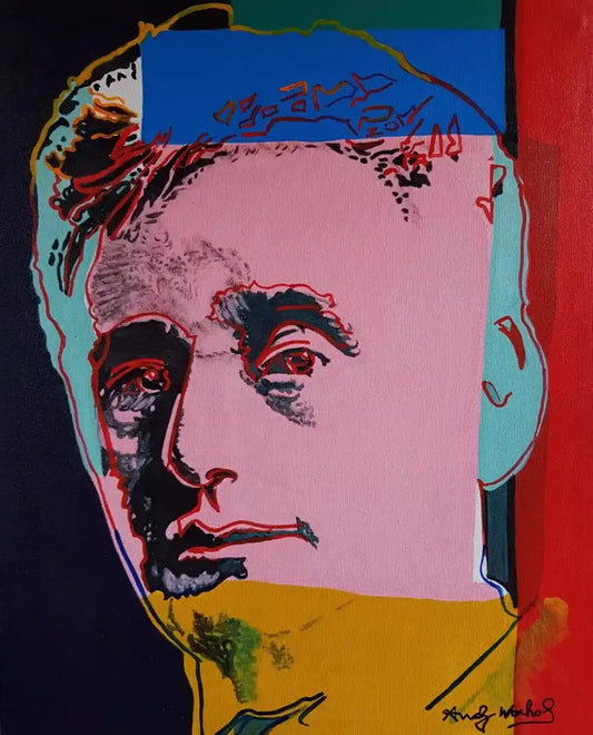 pop art-portrait-homme-peinture-huile-toile