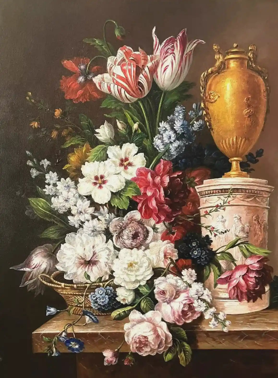 art-nature-morte-bouquet-fleurs-vase-peinture-huile-toile