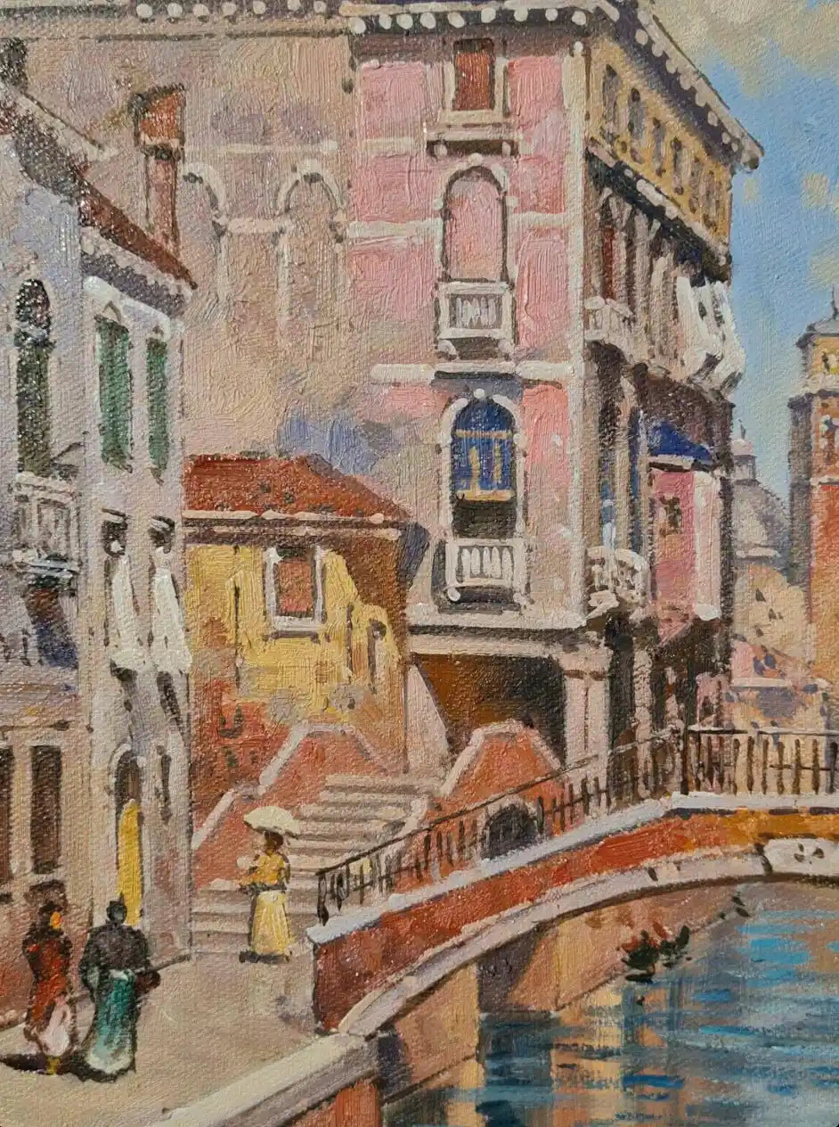 art-paysage-canal-Venise-Italie-peinture-huile-toile