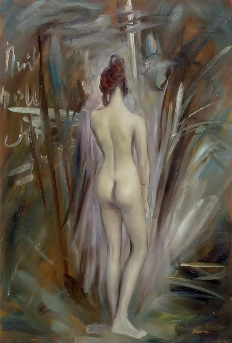 art-moderne-érotique-nue-féminin-intégrale-peinture-huile-toile