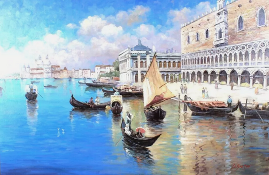 art-paysage-canal-venise-italie-gondole-peinture-huile-toile