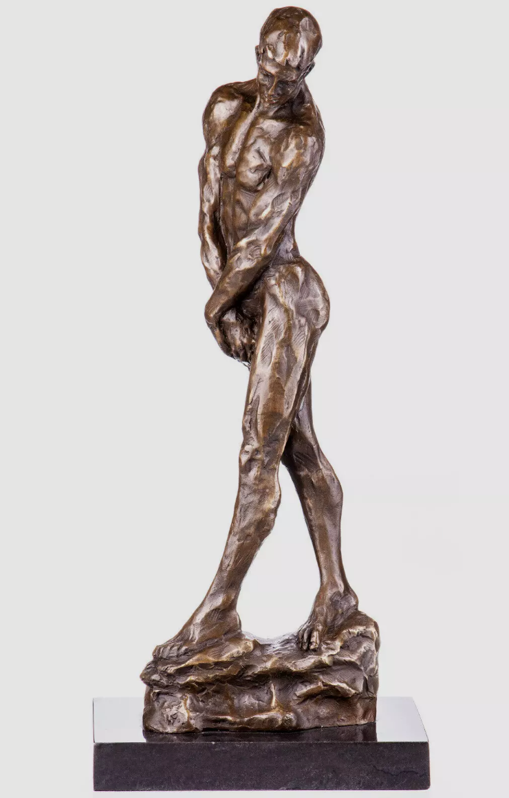 Statuette en bronze homme nu-Adam