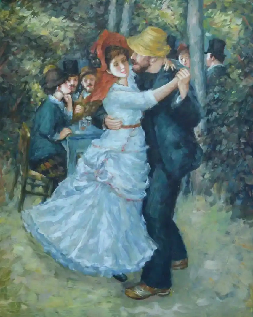 art-scène-vie-danseurs-guinguette-peinture-huile-toile