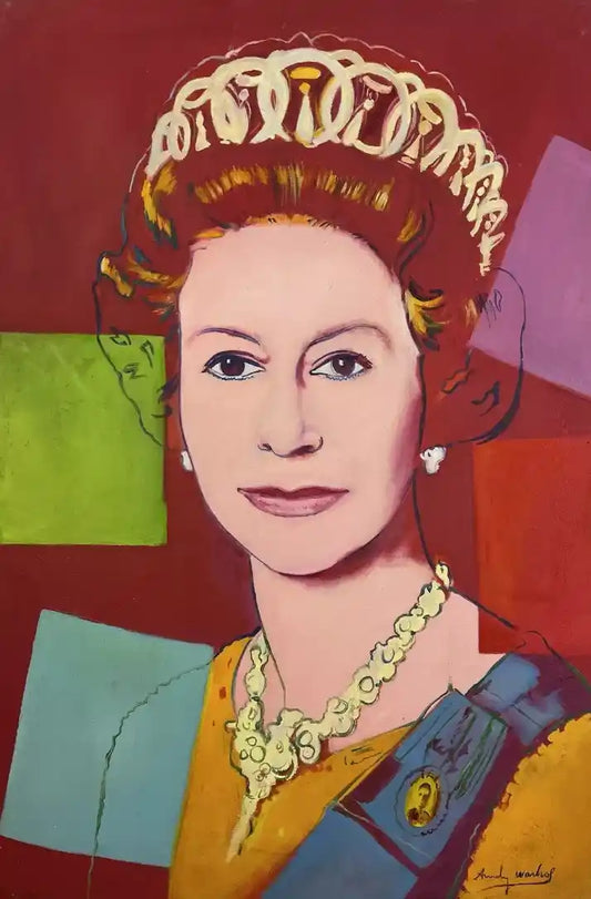 pop art-portrait-femme-reine-Elizabeth II-peinture-huile-toile