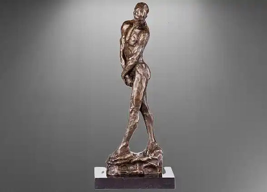 Statuette en bronze homme nu-Adam