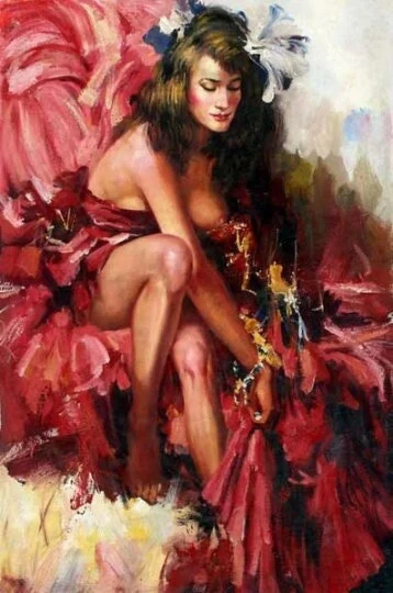 naked sexy woman portrait Modern painting original hand painted painting