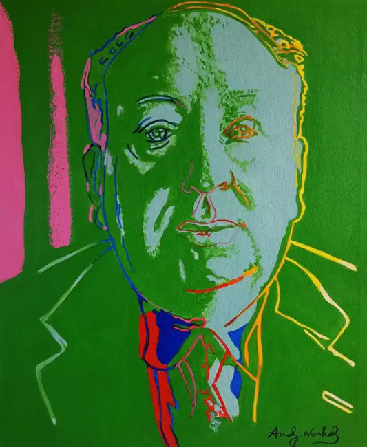 pop art-portrait-Alfred Hitchcock-hommes-cinéma-peinture-huile-toile