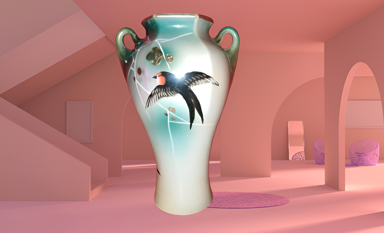 bird pattern vase